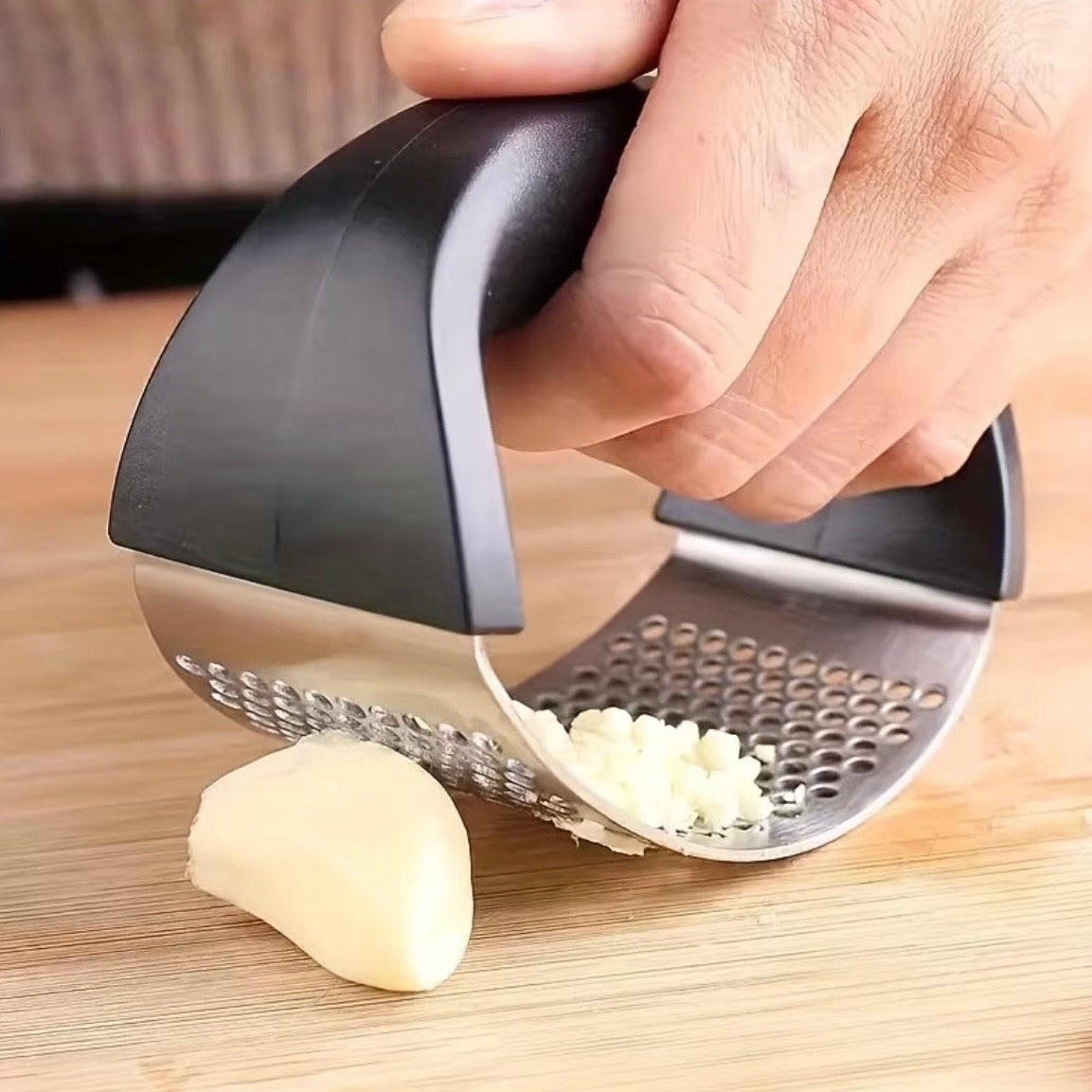 Heavy-Duty Stainless Steel Garlic Press