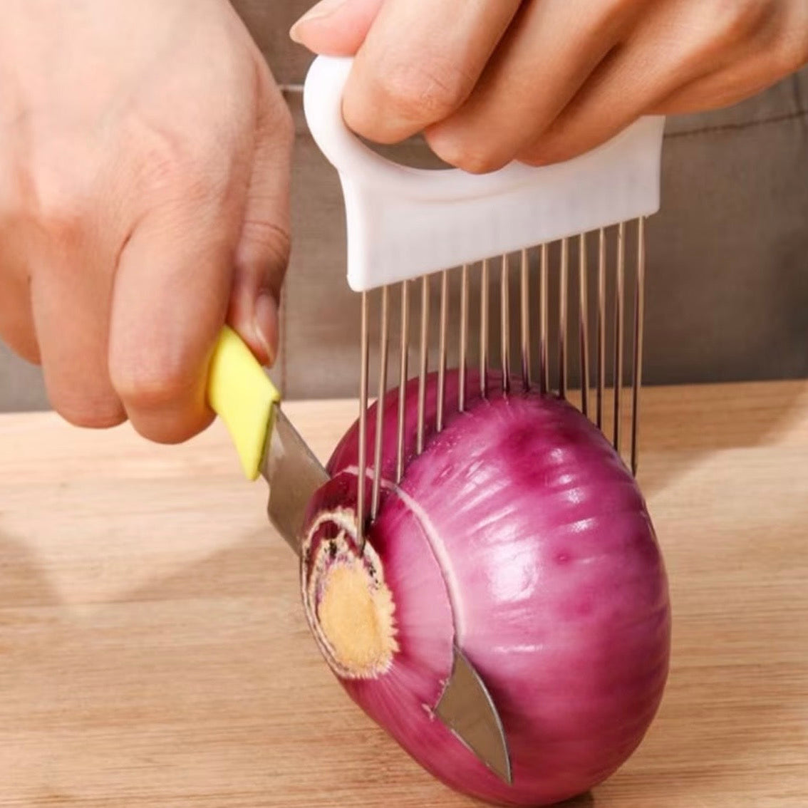 Stainless Steel Onion Needle Fork & Vegetable Slicer